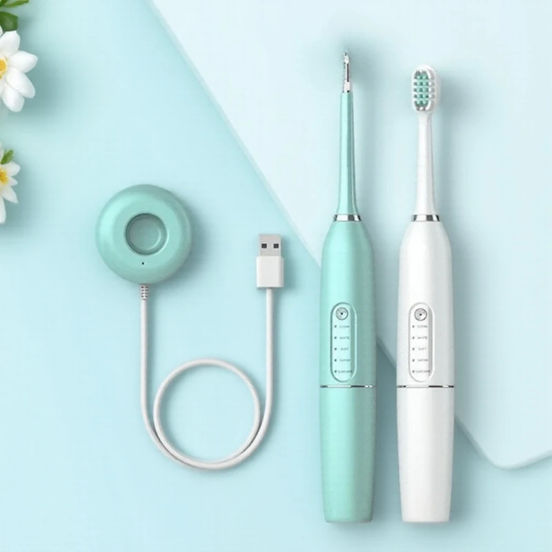 

Электрический ультразвуковой стоматологический скалер 2 в 1, USB зубная щетка, отбеливание зубов, инструмент для удаления зубного камня для домашнего ухода за полостью рта