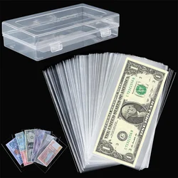 100Pcs Money Banknote Paper Money Album Page Collecting Holder Sleeves 3-slot Loose Leaf Sheet Album Protection