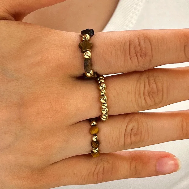 Maillard Accessories Elastic Rope Ring Women's Niche Design Index Finger Three-piece Geometric Ring