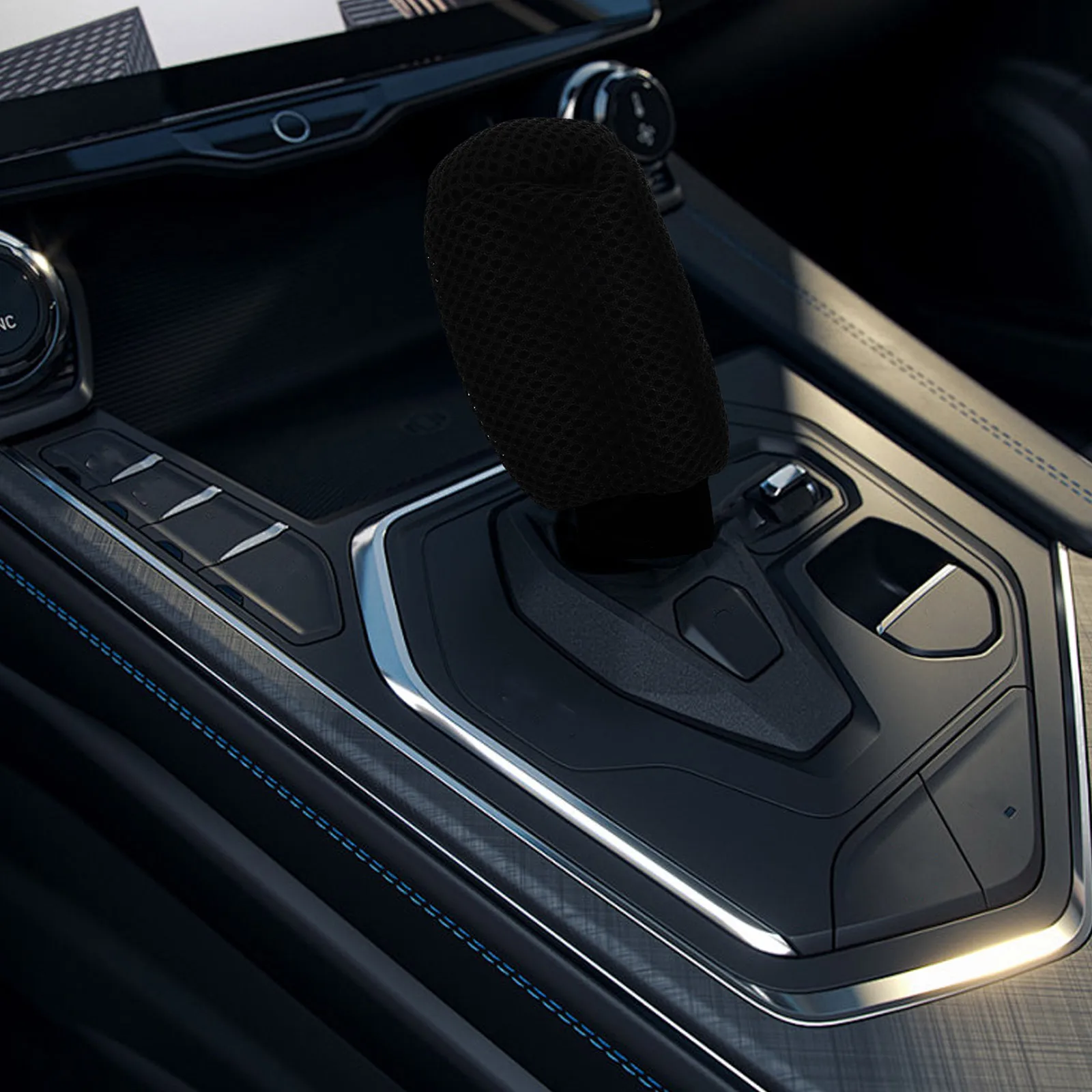 

3 Sets Gear Lever Cover Car Shift Knob Accessory Interior Black Decor