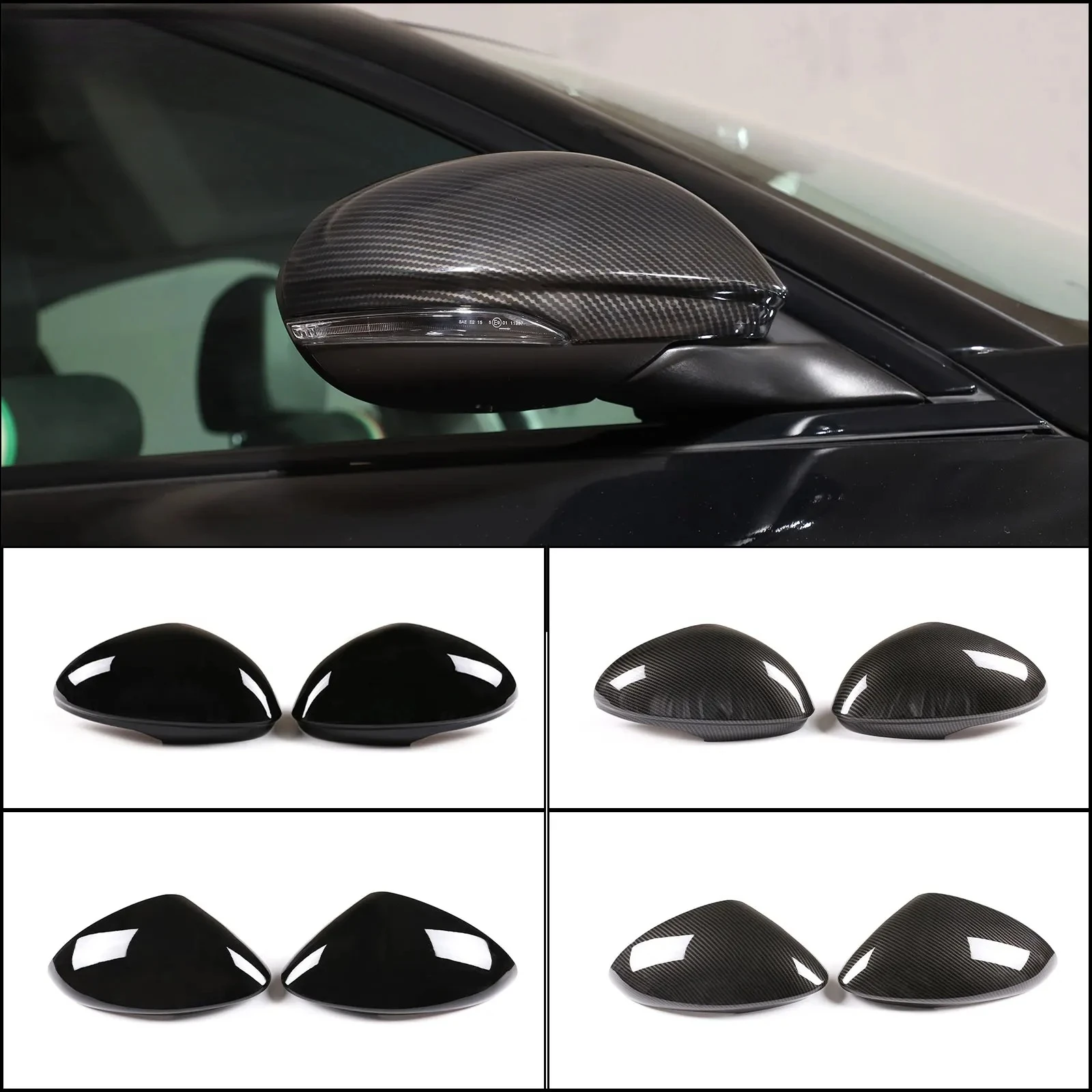 

ABS Carbon Fiber Car Side Rearview Mirror Decorate Cover Trim for Alfa Romeo Stelvio Giulia 2017-2022 Auto Exterior Accessories
