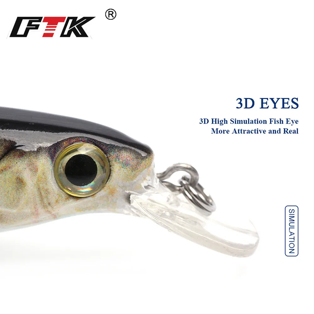 FTK-señuelo de pesca flotante para pececillos, cebo duro Artificial, Wobblers, Crankbai, accesorios de pesca, 100mm/12g