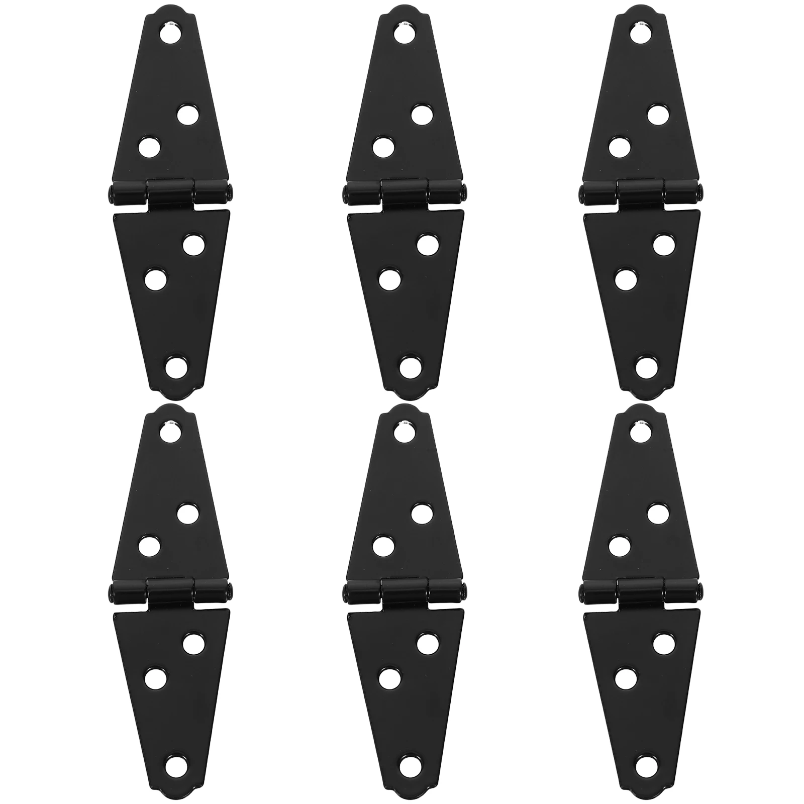 

6pcs Hinges Heavy Duty Iron Triangular Design Black Finish for Doors Windows Fence Gate Hardware Shed Garage Garden