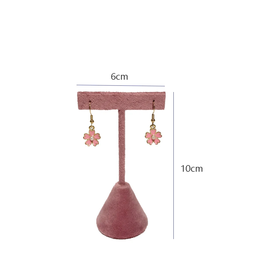 Rosa Samt Schmuck Veranstalter Tabletts Ohrringe Ringe Halter Ohr stecker Armreif Aufbewahrung stablett Schmuck Zähler Schmuck Display – Detail 9