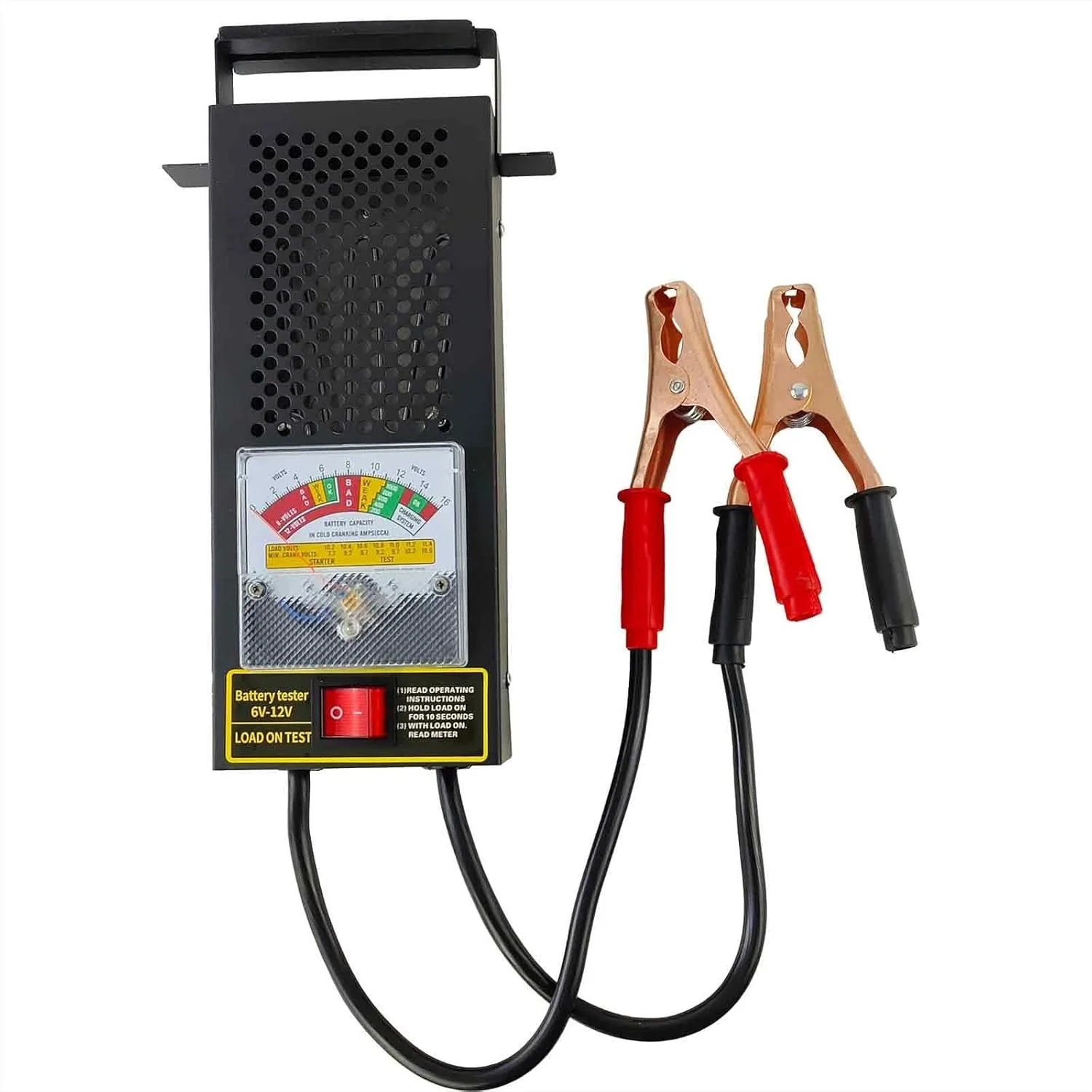Car Battery Tester with Load Checker and Voltage Tester, 12V/6V Automotive Diagnostic Tool for Easy Maintenance