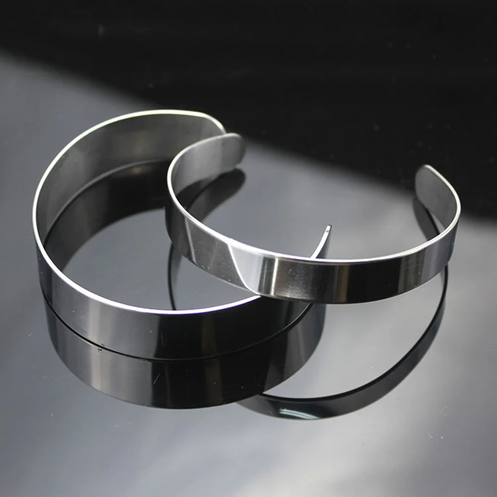 

8Pcs Bracelet Inner Core Stainless Steel Matte Back Mirror Polished Durable Reusable DIY Ring Shaping Mold Size 10mm