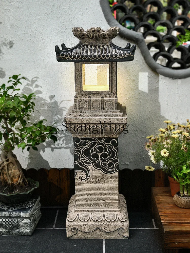 FGadvanced exquisite outdoor lantern solar floor garden landscaping small courtyard lawn outdoor imitation stone garden light
