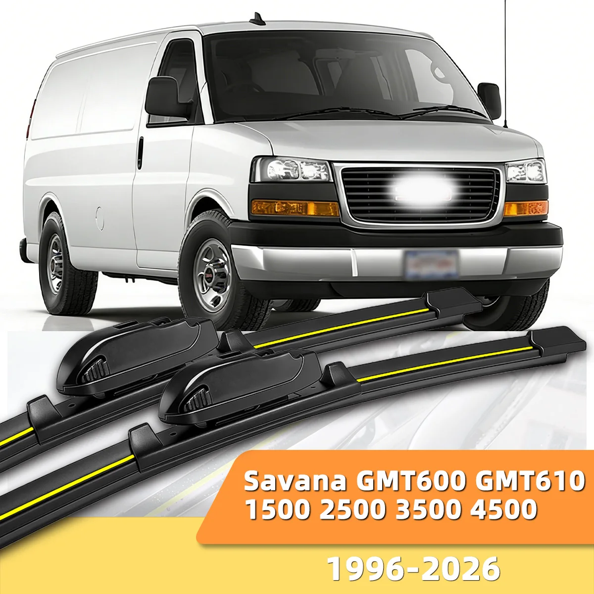 

2PCS Car Windshield Wiper Suitable For GMC Savana GMT600 GMT610 1500 2500 3500 4500 Natural Rubber Strip Wiper Blades 1996-2026