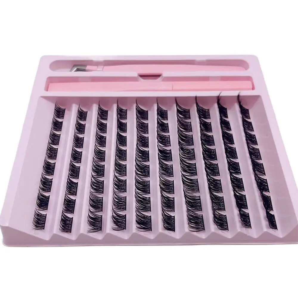 Novo kit de cílios de cluster de comprimento misto com cola auto aplicação cílios individuais fofos diy cílios postiços extensão de cílios
