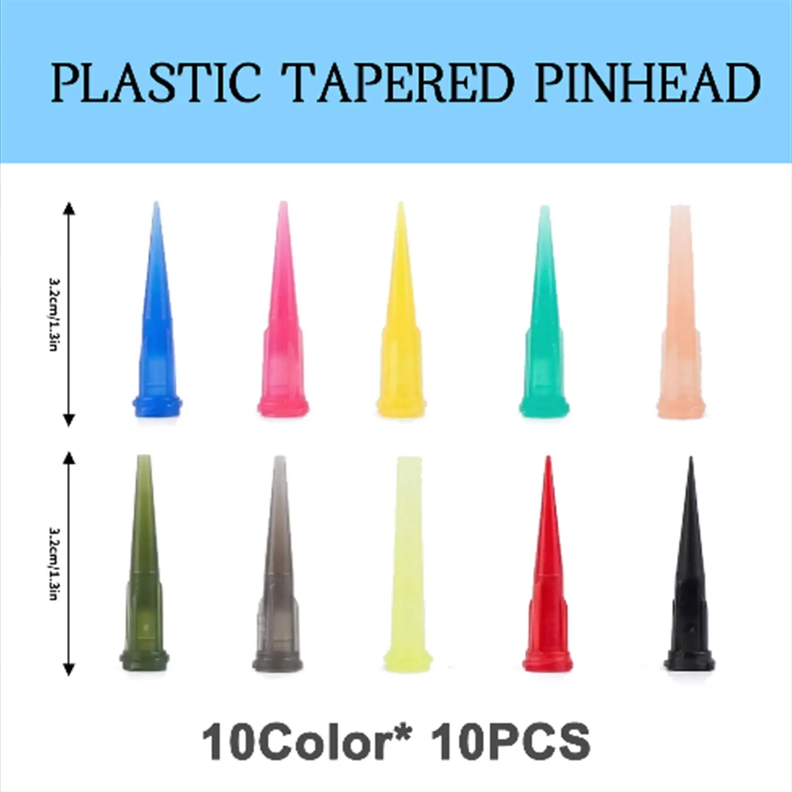 100 PCS Plastic Tapered Dispenser Needle Tips Clog-Resistant Blunt Glue Tips with Double Helix Luer Lock for Precision Dispensin