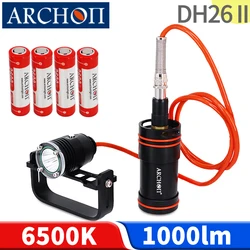 DH26 II Scuba cave bombola per immersione Max 72h Robot illuminazione subacquea torcia Subacquea 100m torcia Caccia Lampada da pesca in mare