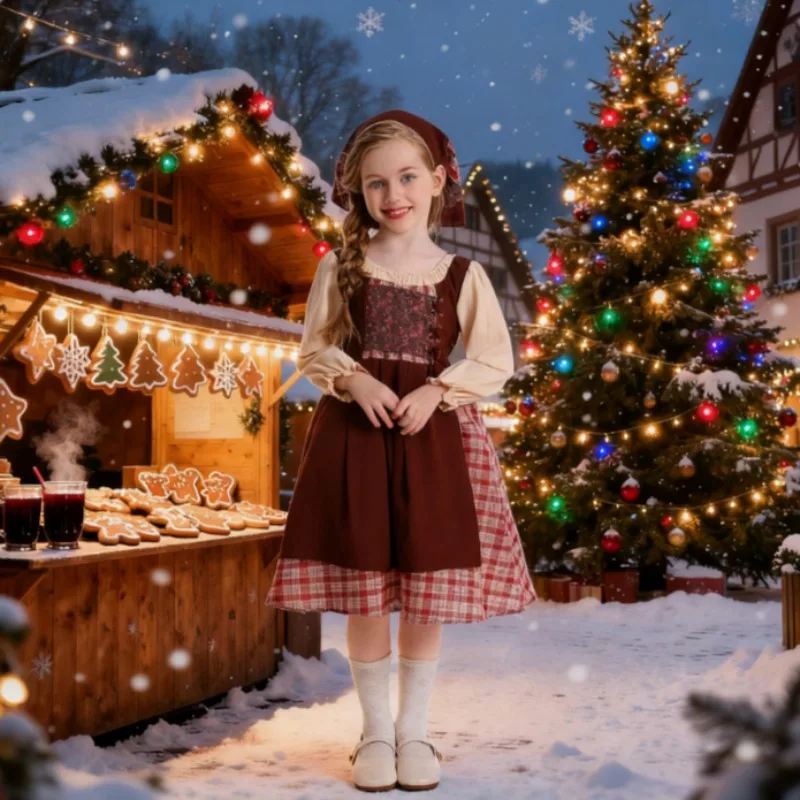 

Костюм маленькой спички для девочек, сценический игровой наряд, платье горничной на ферме в стиле кантри, крестьянский бедный персонаж, униформа для рождественского театра