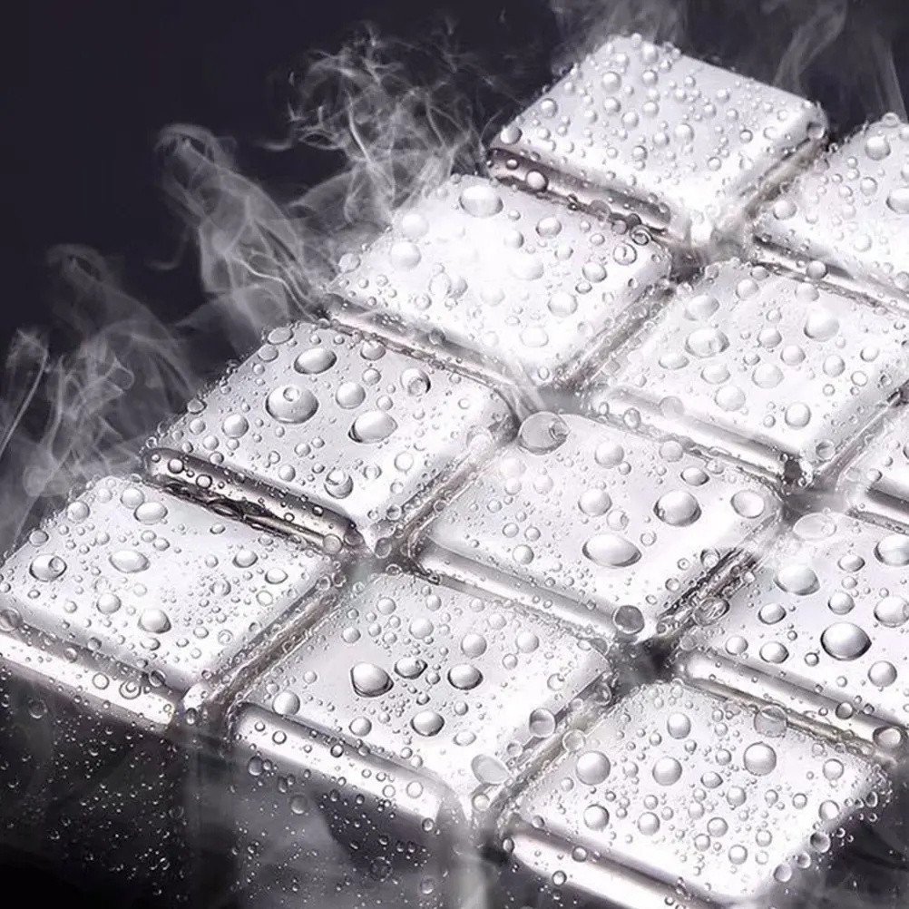 

6Pcs Wine Ice Stones Stainless Steel Reusable Whiskey Stones Household Wine Rocks Convenient Ice Cubes for Bar Home