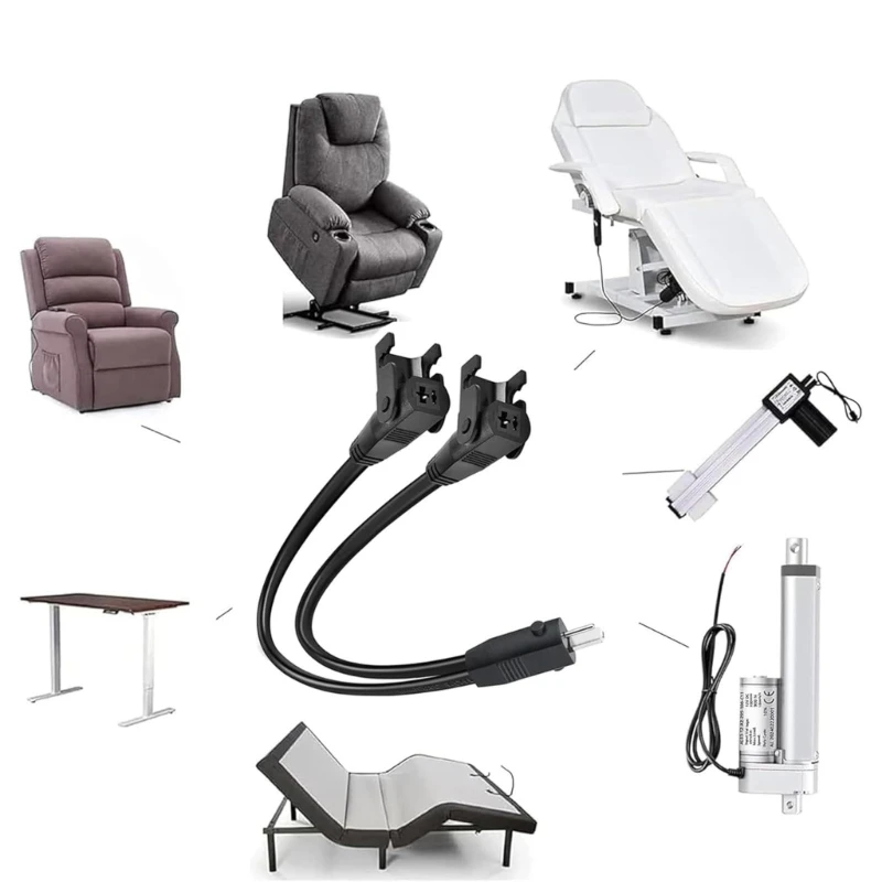  Heavy Duty Flexible Y Type Power Supply Cable For Adjustable Recliners Electric Furniture Applications 6000W Capacity