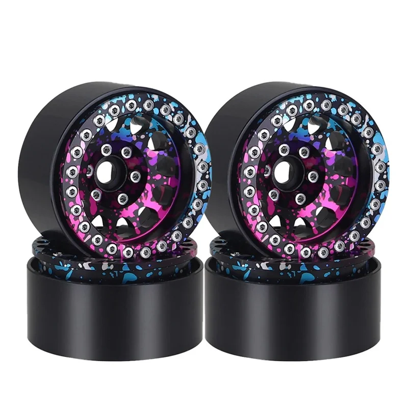 

MACH-For 1/10 Rc Crawler Axial Scx10 Traxxas Yikong Trx4 Rgt Redcat D90 1.9 Inch Metal Beadlock 12 Round Hole Wheel Hub Rim