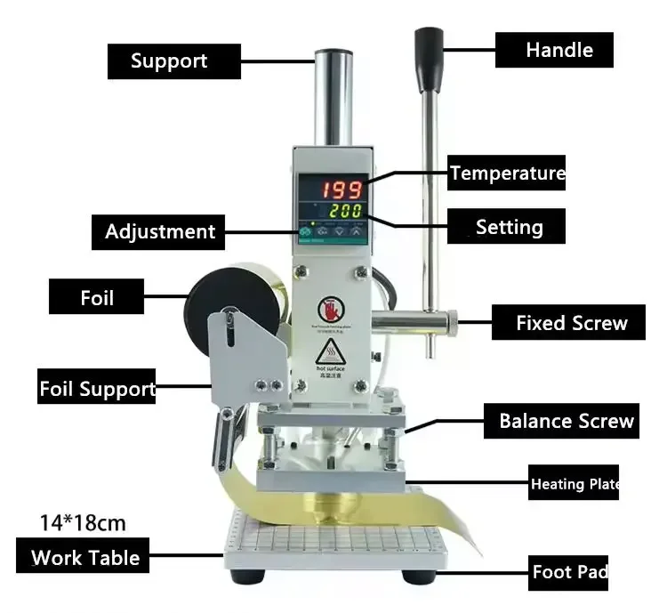 TEBAK WT-90AS Digital Hot Stamping Foil Cards Plastic Paper Leather Hot Heat Transfer Press Machines