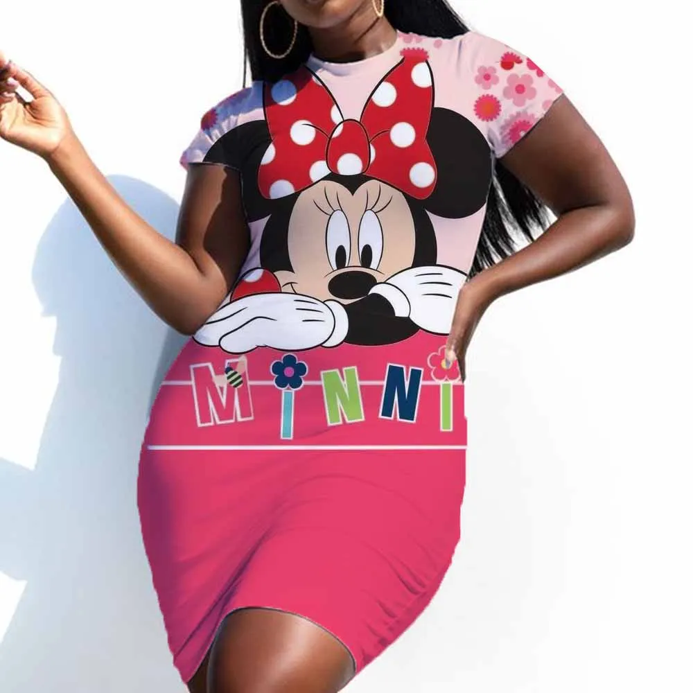 Disney-Falda corta con diseño de Mickey Mouse para mujer, minifalda Sexy ajustada a la cadera, para playa