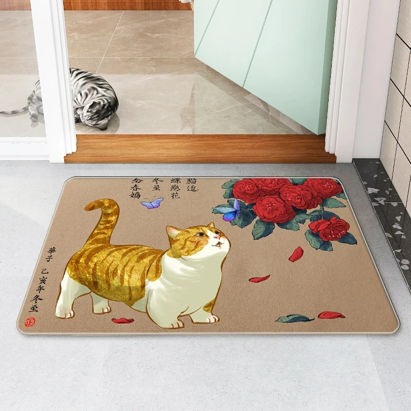 Kawaii Cat Doormat Carpet Prayer Rug Anti Slip Mat Entrance Door Kitchen Balcony Decorations Welcome Home Door Mats Rug