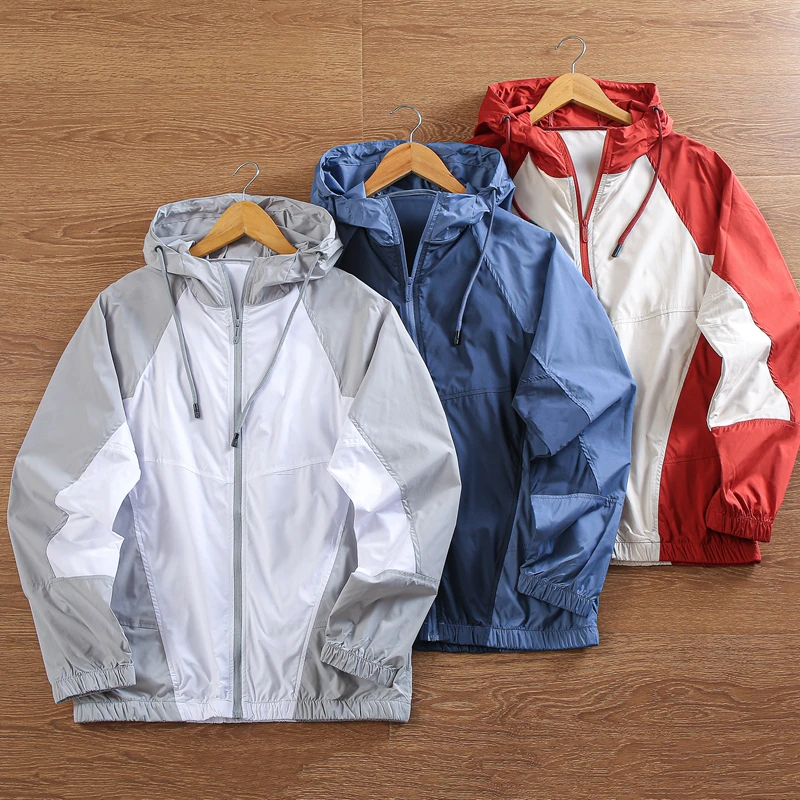 

Легкая дышащая летняя мужская повседневная куртка с капюшоном для защиты от солнца, молодежная модная куртка с длинными рукавами