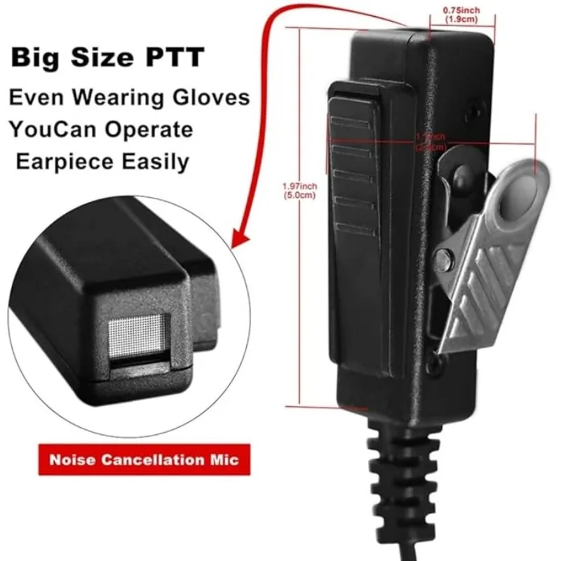 Headset Acoustic Tube Earpiece Mic for Motorola MTX XTS HT1000 XTS5000 XTS2500 MTS2000 MT2000  GP900 Walkie Talkie Two Way Radio