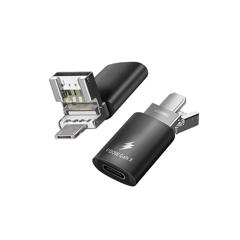 Многофункциональный адаптер с регулируемым портом USB/Micro/i0S Адаптер OTG 3-в-1 с функциями зарядки и передачи данных Преобразователь