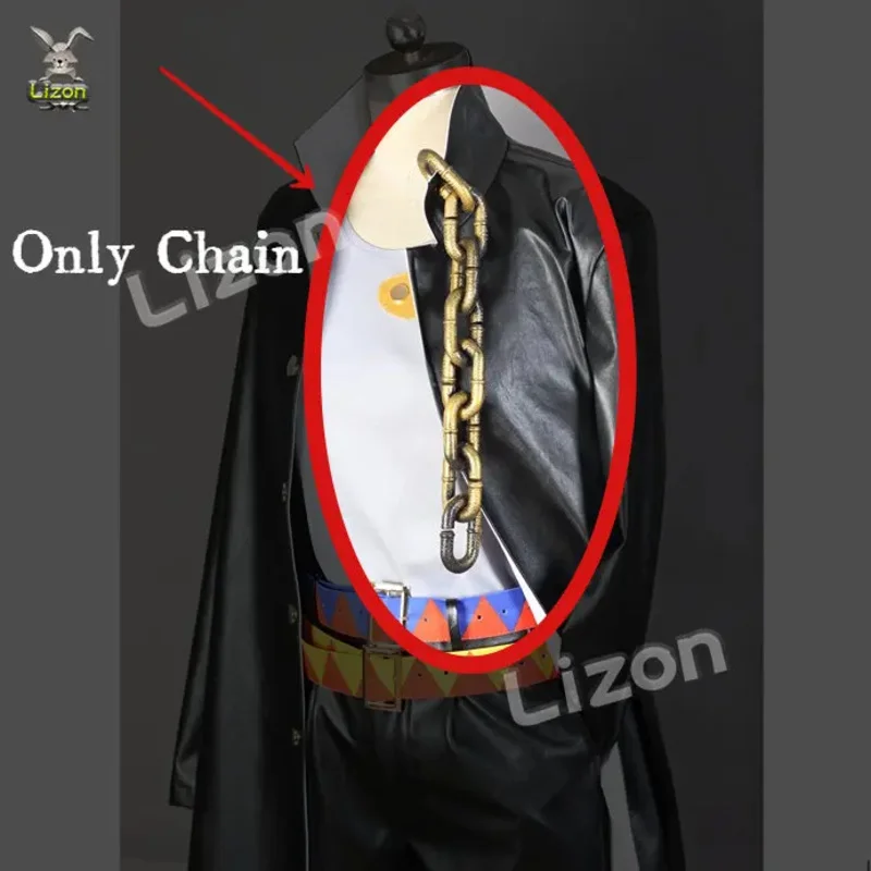 DY20Kujo Jotaro Cosplay cadena dorada Anime JoJo's Bizarre Adventure disfraz Halloween Jotaro Kujo uniforme Cosplay Accesorios 25