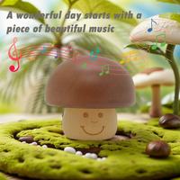 Wind-up Mini Cute Mushroom Musical Boxes Wooden Music Gift Decoration Delicacy Exquisite Birthday Box Appearance Desktop X1V4