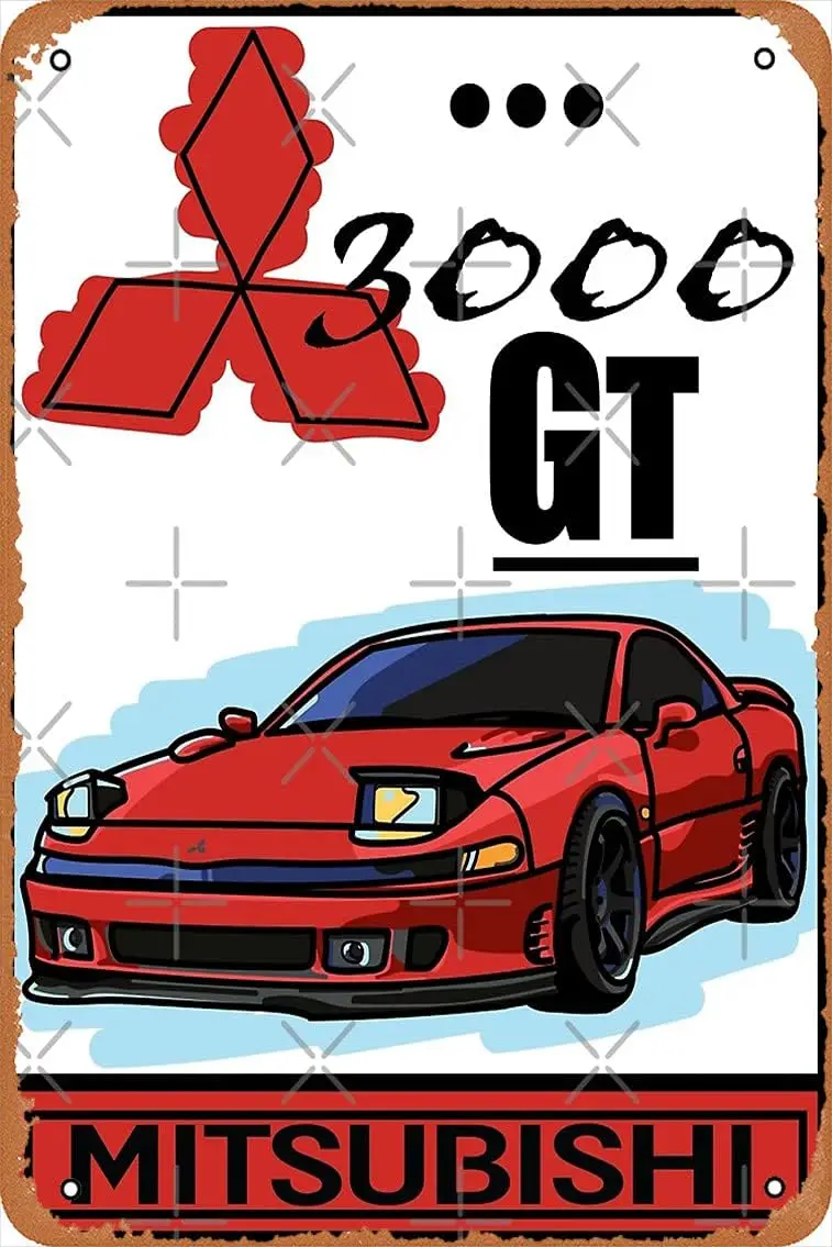 3000GT JDM Car Poster Poster Metal Tin Sign 8 inch x 12 inch Vintage Retro Man Cave Wall Decor.