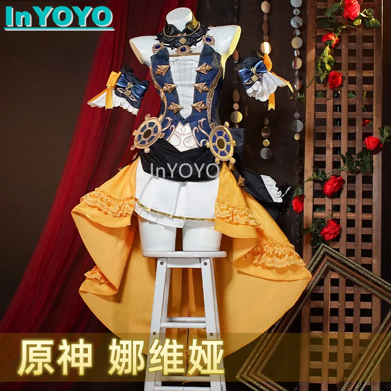 InYOYO Navia Cosplay Genshin Impact Costume Game Suit Elegant Dress Uniform Halloween Party Outfit For Women XS-XXL New