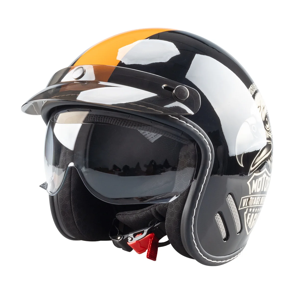 Open Face Motorcycle Helmet Vintage Moto Helmet Unique Retro Motorbike 3/4 Half Helmet Removable Lining Cascos Para Motos