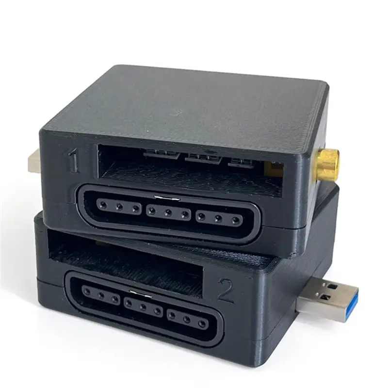 at82-2p-snac-adapter-for-psx-controller-for-mister-fpga-system-with-2-memory-card-slots-and-1-light-port-3d-printed-case