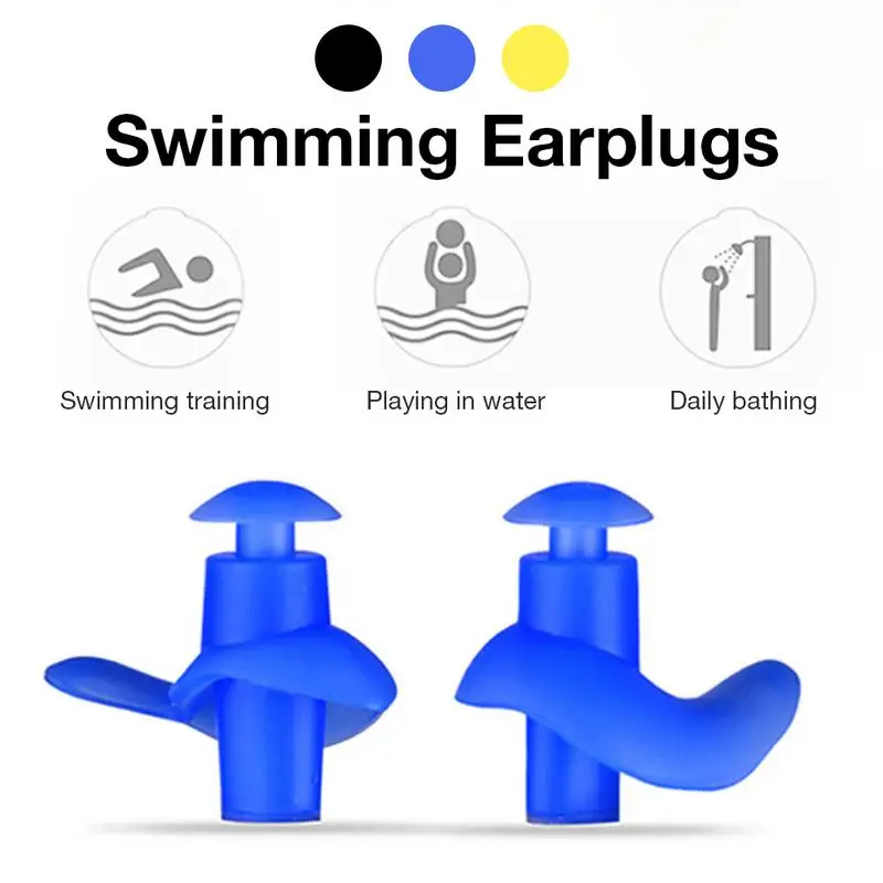 Swimming Earplugs For Water Surf Showering Bathing Accessories Waterproof Reusable Silicone Ear Plugs Diving Sport Plugs 1Pair