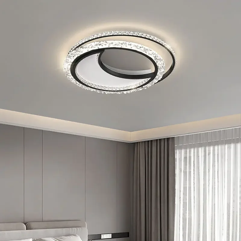 Moderno led brilho acrílico luzes de teto minimalista lustres ouro sala estar jantar quarto lâmpadas decoração casa luminárias