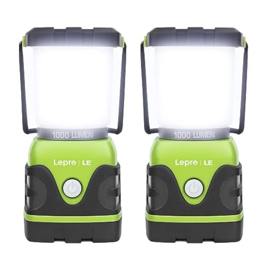

LE 1000LM Battery Powered LED Camping Lantern Waterproof Tent Light with 4 Light Modes Camping Essentials Portable Lantern Flas