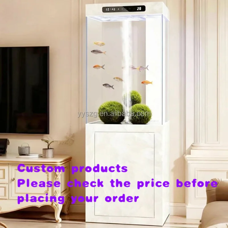 custom.Factory Customized 50x40x150cm Floor Standing Fish with Bottom | Ultra Glass Aquarium