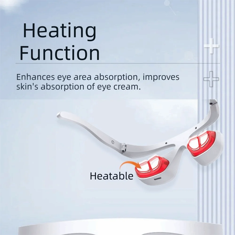 Red Light Eye Massager Microcurrent Hot Compress Glasses Massage Beauty Machine 3 Levels Portable Eye Massage Instrument