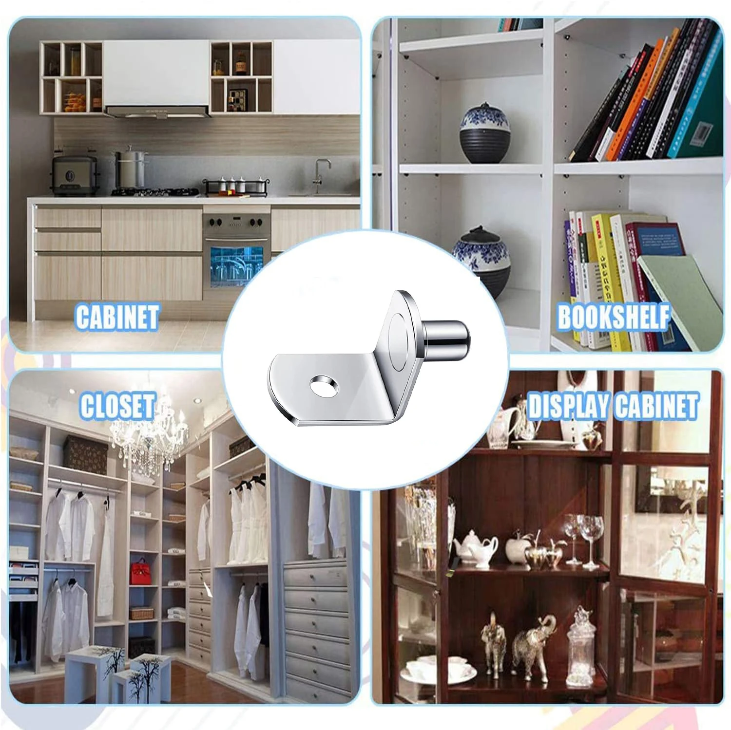 10/20Pcs Shelf Brackets Support Studs Pegs 5mm Metal Pin Shelves Seperator Furniture Shelf Wall Mount Bracket Holder For Cabinet