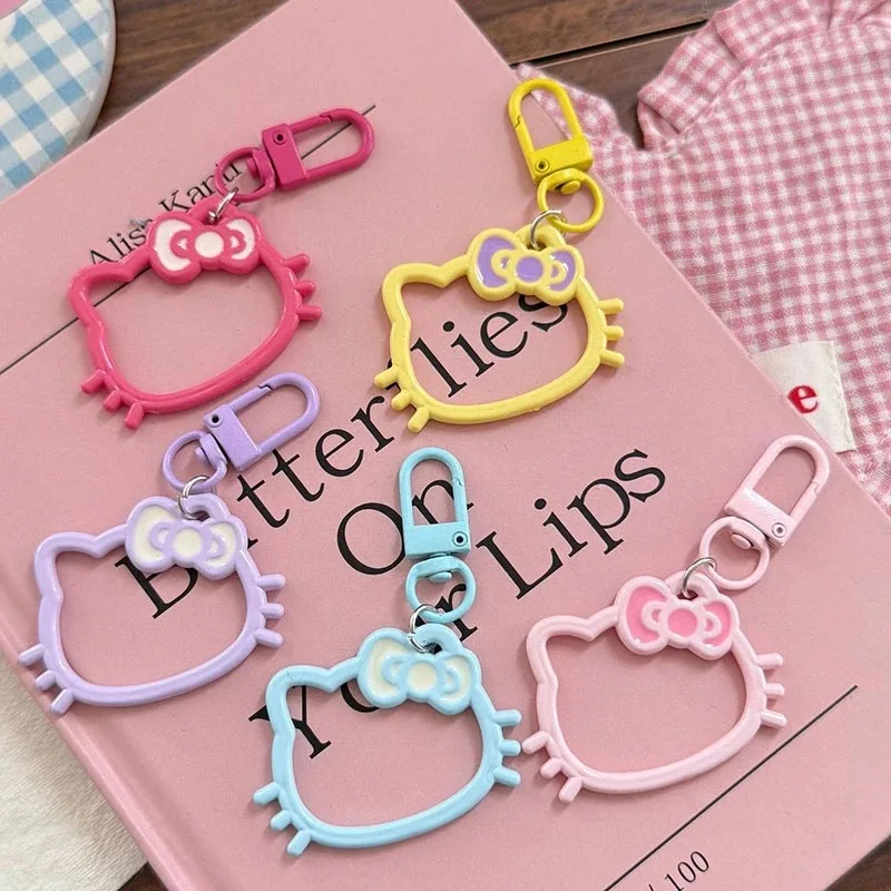 5 шт., новый полый брелок с головой кошки KT, универсальная школьная сумка, милый кулон, аксессуары, подарки для лучших друзей, пары, сделай сам