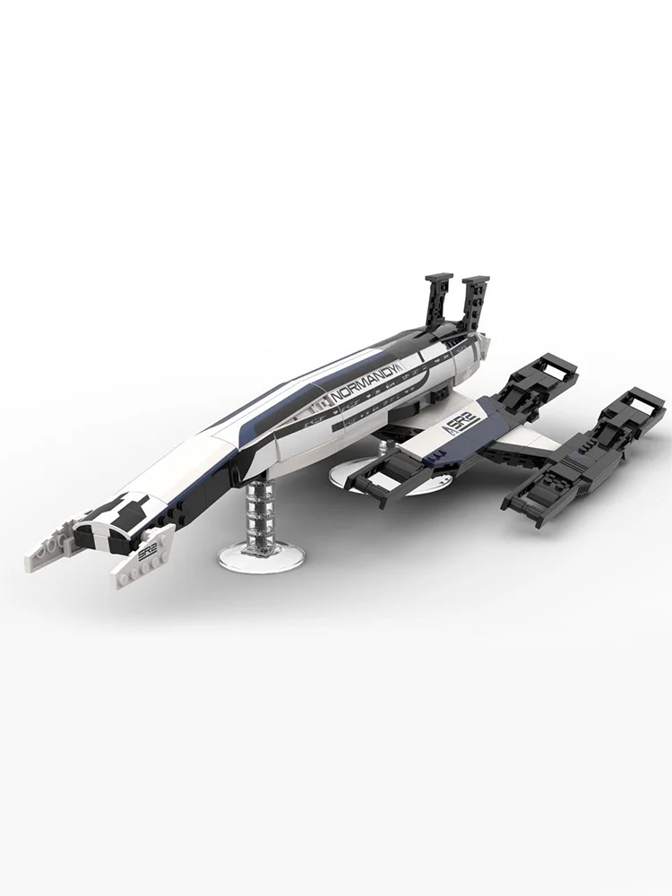 Normandy SR-2 Starships Building Blocks Set For Mass Effect Spaceship MOC Game Fighter Model Bricks Children Birthday Toys Gifts
