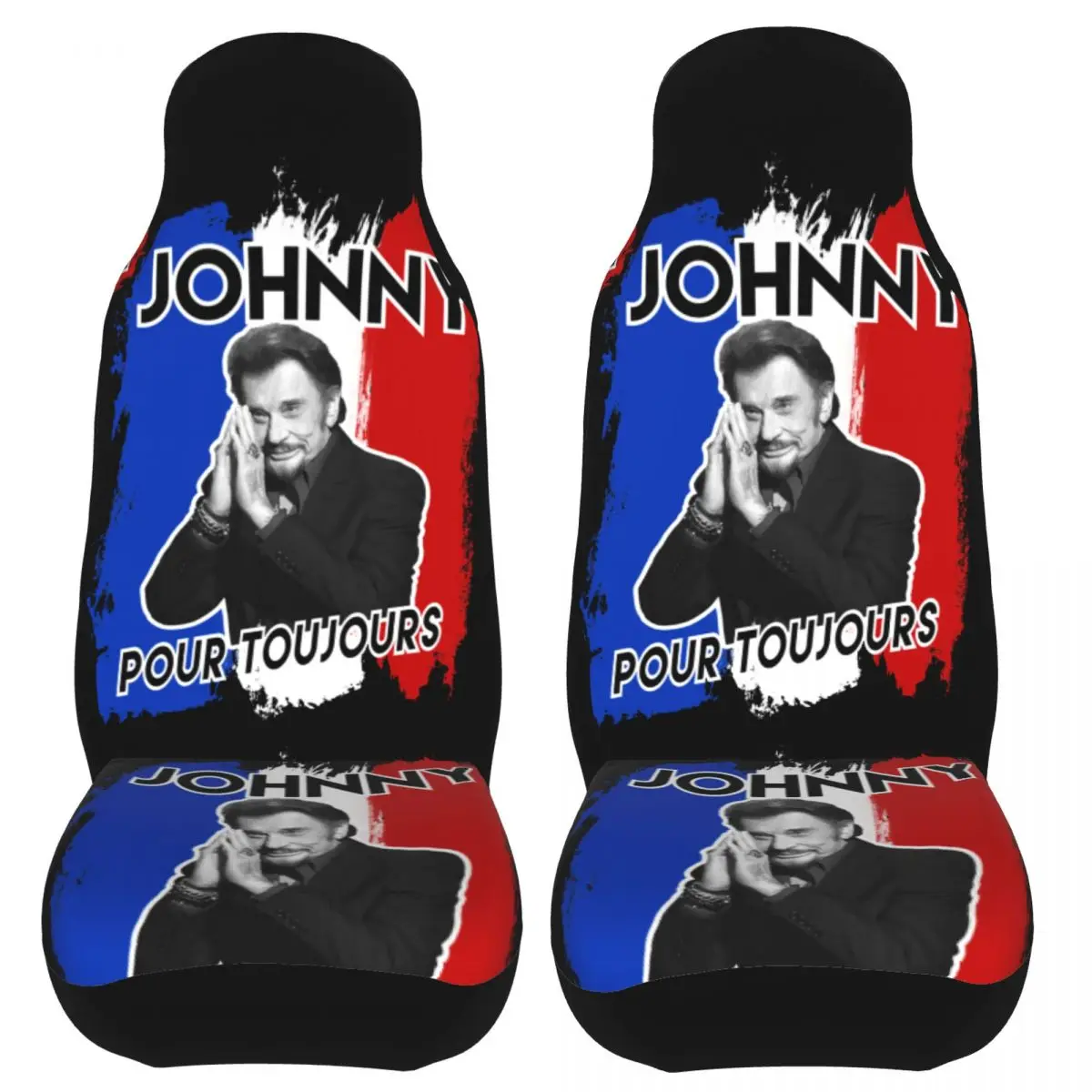 Johnny Hallyday Forever Universal Car Seat Cover Off-Road Travel Rock Music Seat Covers Fiber Hunting