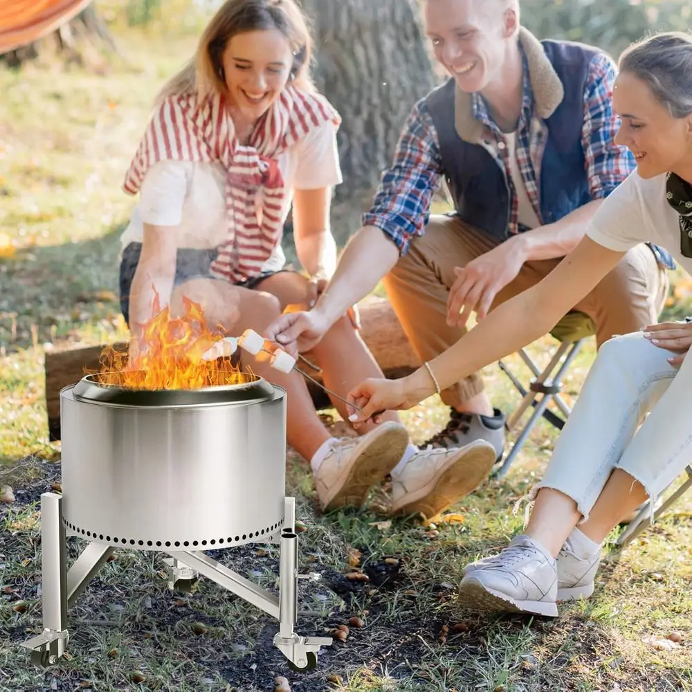 Supporto per braciere regolabile in acciaio inossidabile per caminetti da esterno, adatto a 15-27 pozzi