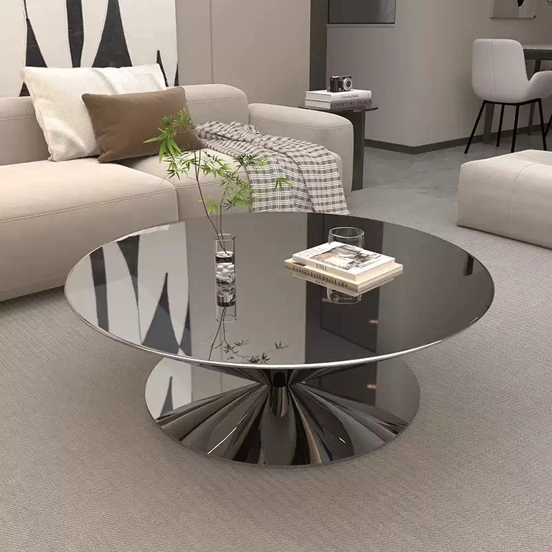 Luxury Stainless Steel Coffee Table High Quality Silver Mirror Finish Home Furnishing Hotel Living Room Bar Furniture