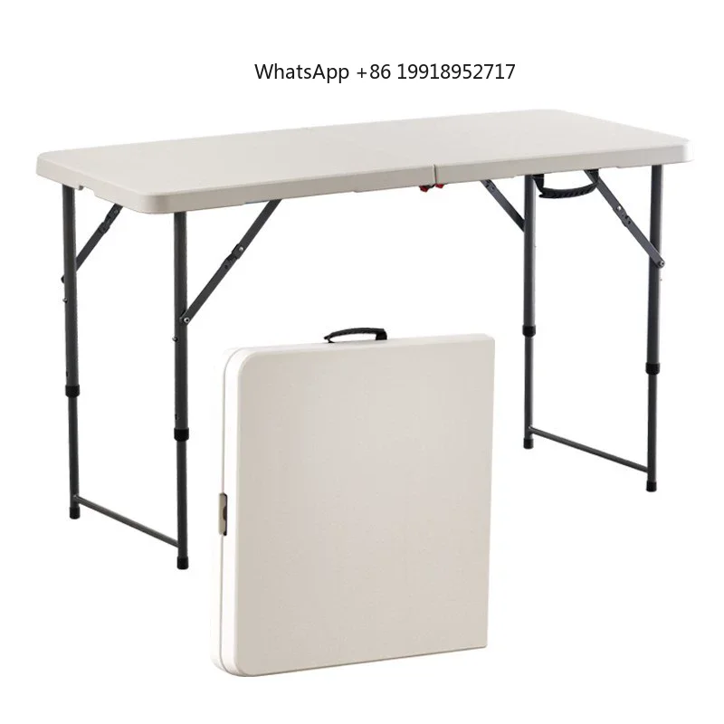 1.2M 1.5M 1.8M Height-Adjustable Folding Table Event Outdoor Camping Desk Garden Booth Party Long Table