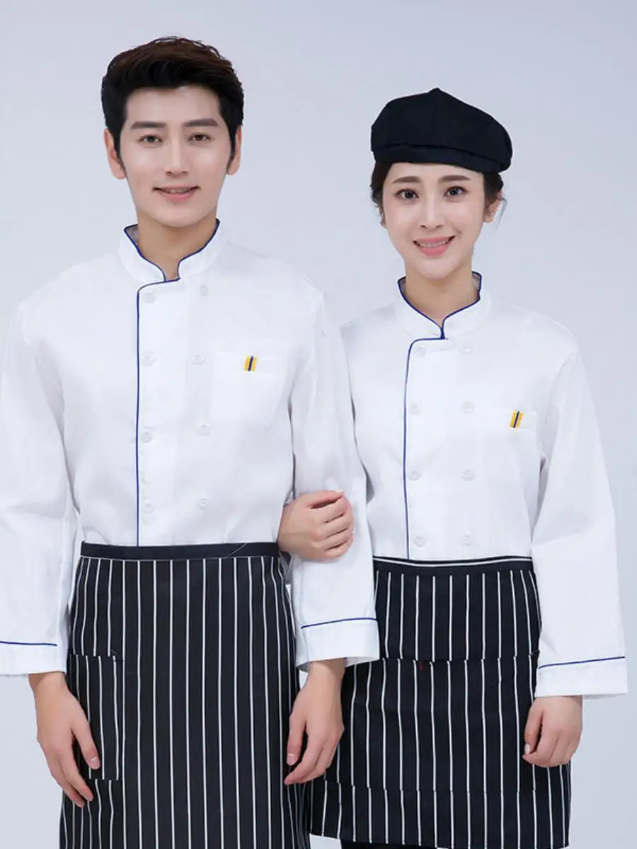 

Легкая летняя униформа для поваров с длинным рукавом, дышащая тонкая одежда для персонала отелей и ресторанов для мужчин
