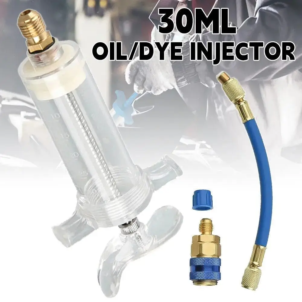 

Car A/C Oil/Dye Injector 30Ml 1Oz With Low Side Quick 1/4 Conditioning Oiler Injection Coupler Adapter Syringe Air Automoti Z3J4