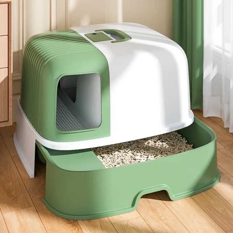 

Cat Litter Box Totally Closed Large Size Corridor Style Cat Supplies Long Aisle Drawer Cat Toilet Anti-splash Pet Bedpans