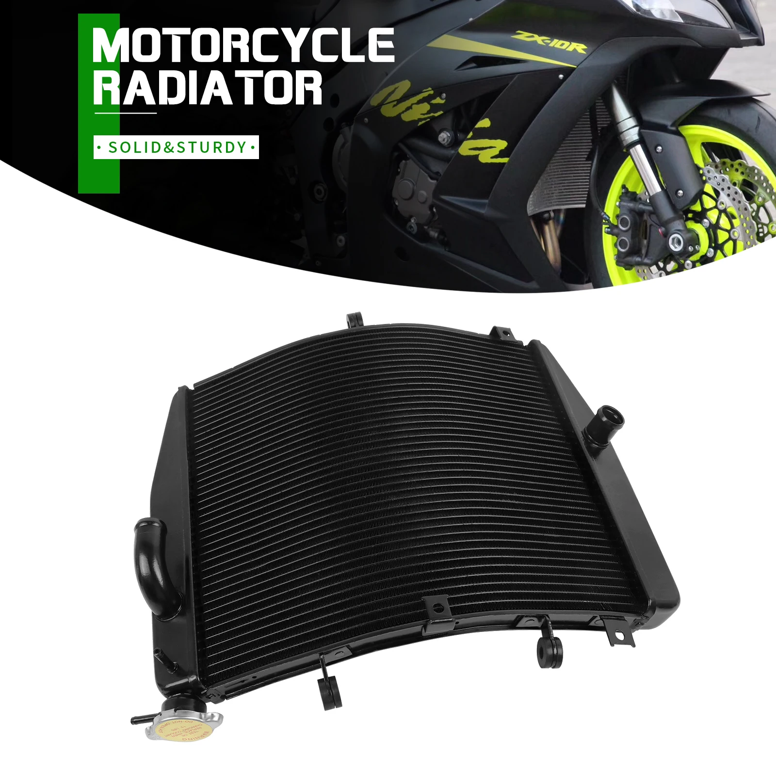 For Kawasaki Ninja ZX-10R ZX1000J NINJA ZX10R ZX1000JCF ZX1000KDF ZX1000JDF Motorcycle Engine Cooler Cooling Radiator Water Tank