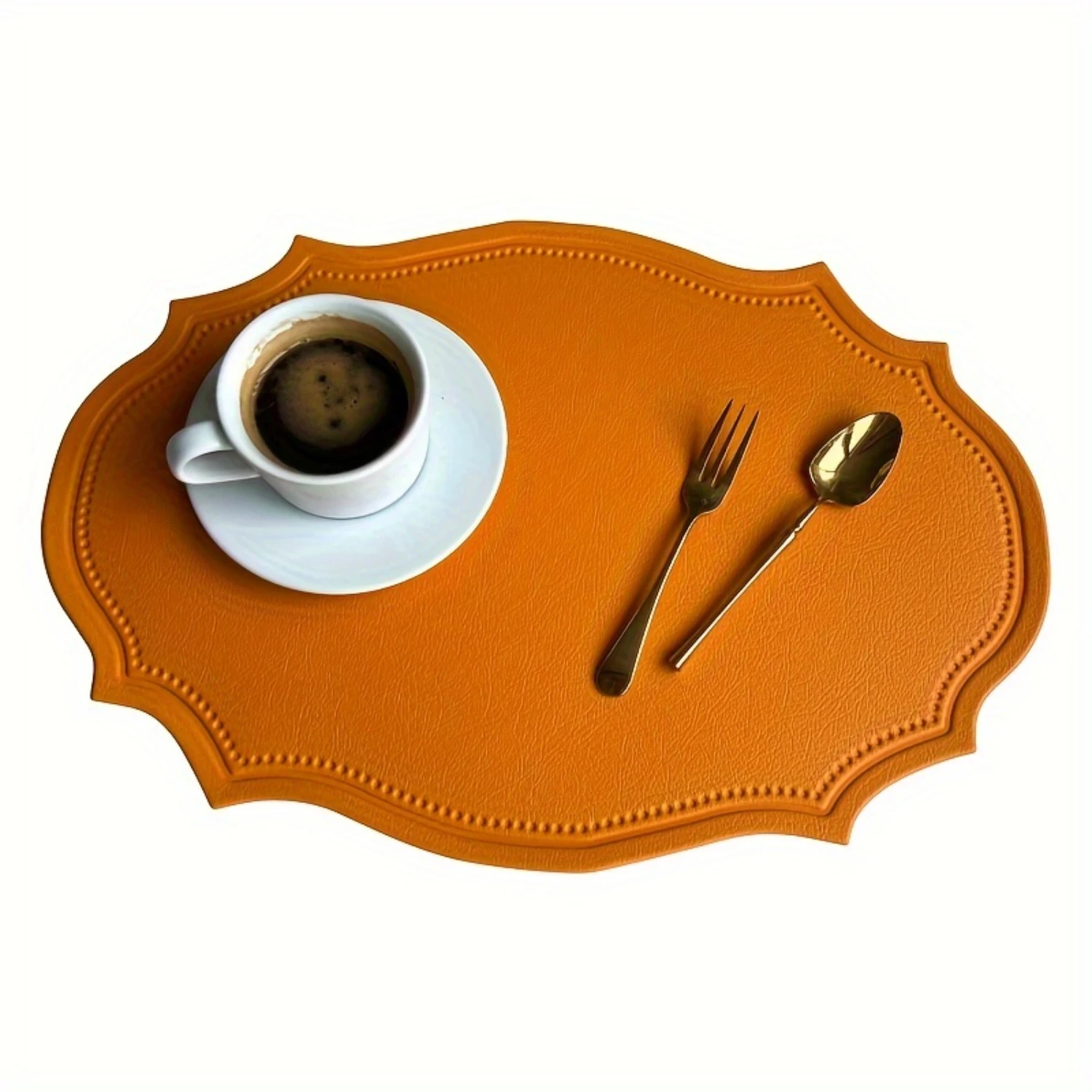 Leather Placemat INS Style Vintage Dining Table Mat Heat Insulation Mat Waterproof And Oilproof Western Placemat