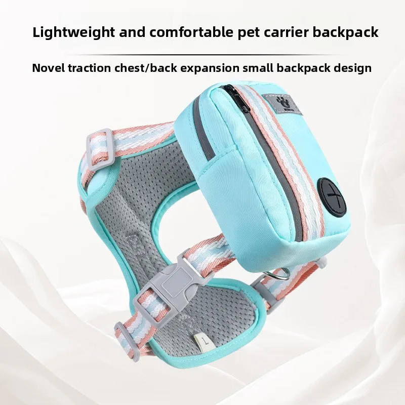

Новый рюкзак для домашних животных, разноцветная дышащая шлейка для собак для маленьких и средних собак, прогулок на свежем воздухе