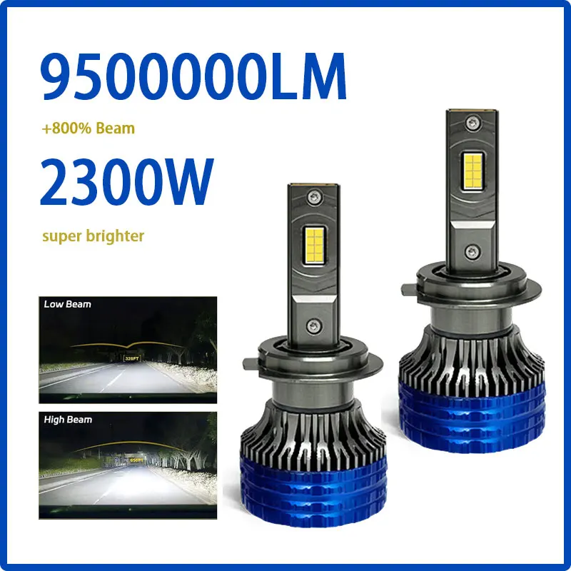 

H1 H7 9005 HB3 9006 HB4 9012 HIR2 H8 H9 H11 2300 Вт Супер яркая светодиодная автомобильная фара Турбо-лампа 6000K Автомобильный свет 12 В